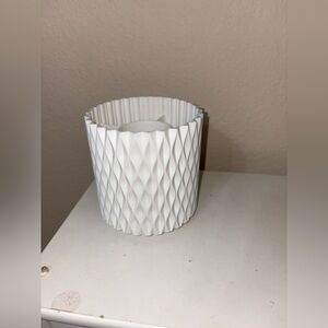 Elegant White Textured Makeup Brush Organizer